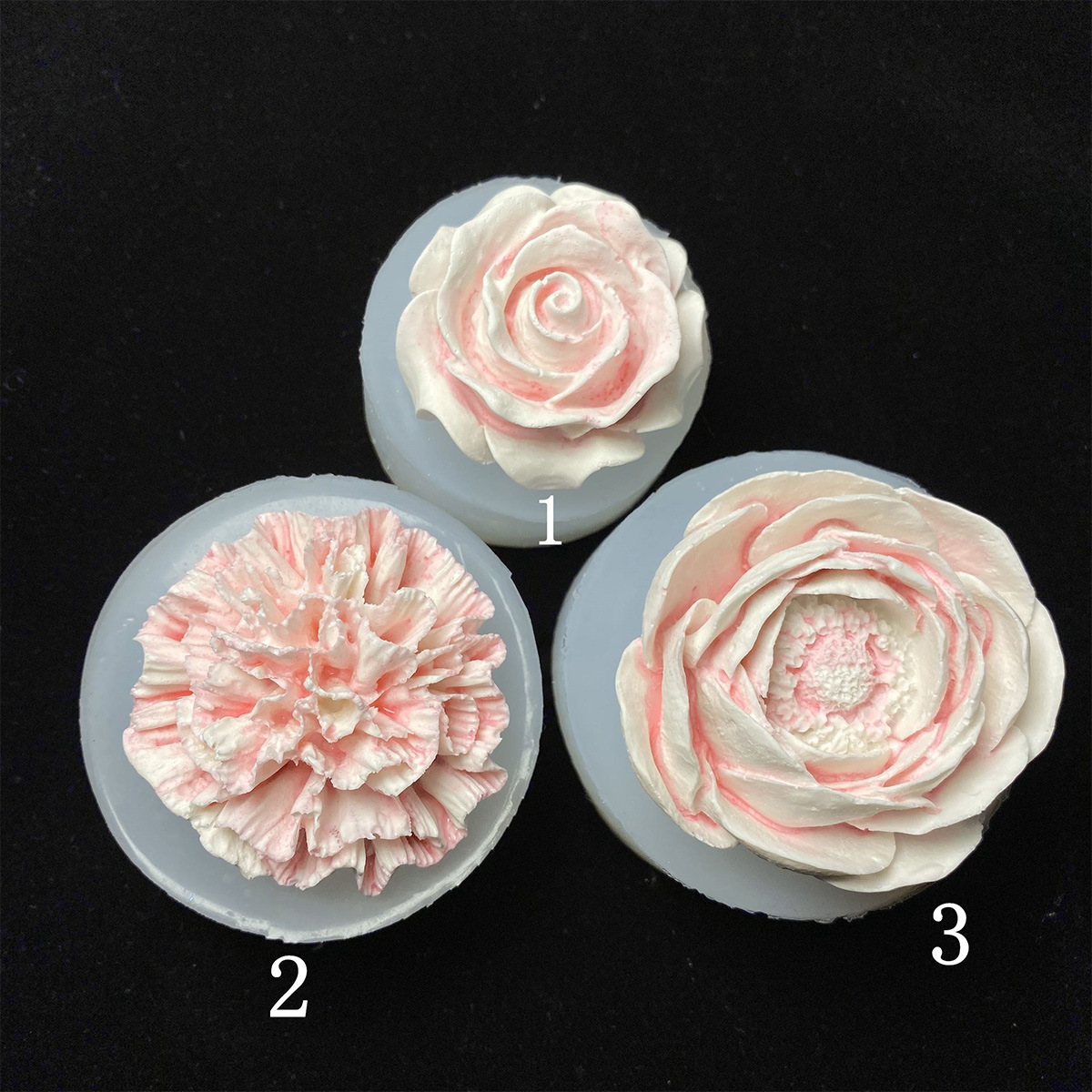 DIY aromaterapia yeso vela jabón hecho a mano epoxi molde Clavel botón de oro peonía flor Decoración Mesa Accesorios