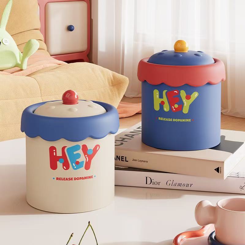 Desktop Trash Can Small Cute Mini Home Countertop Kidsren's Desk Office Desk Bed Bedside Paper Basket