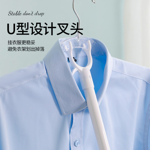 Household Expandable Clothes Rack Pure Color Balcony Clothes Support Portable Telescopic Clothes Hanger Multifunctional Retractable Wholesale