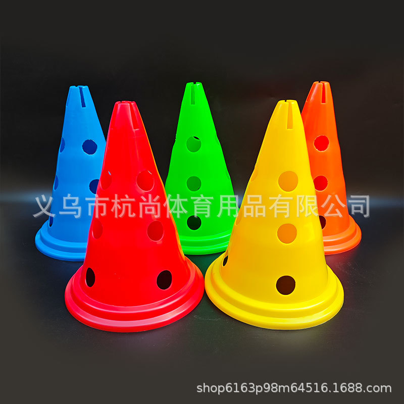 구멍이 있는 둥근 바닥 30CM 로고 버킷 레드 1개