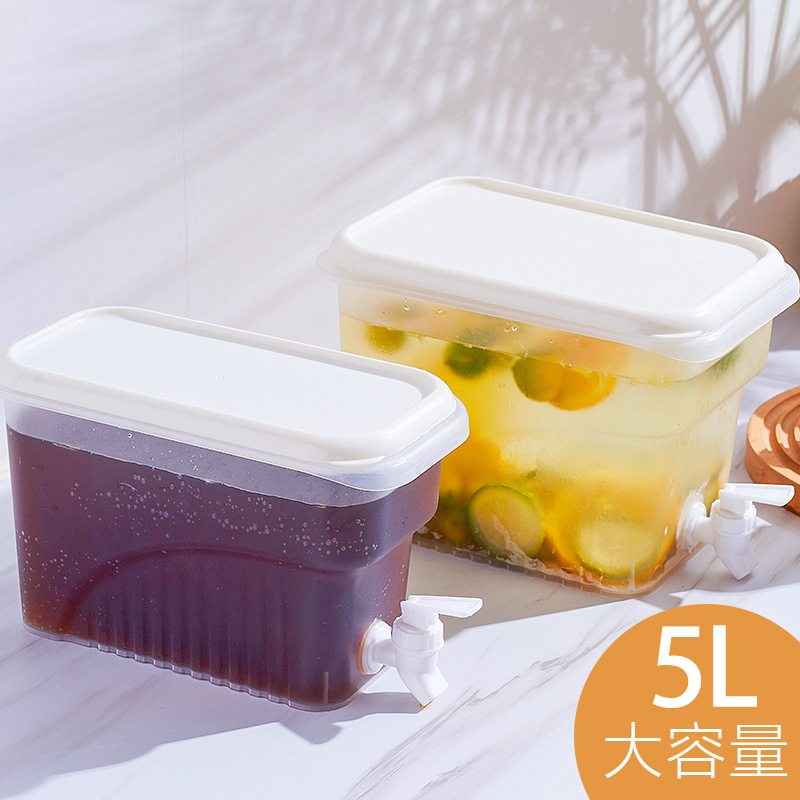 带水龙头冷水茶壶厨房冰箱冷饮水果果汁茶冰桶柠檬冷泡冰水壶抖音