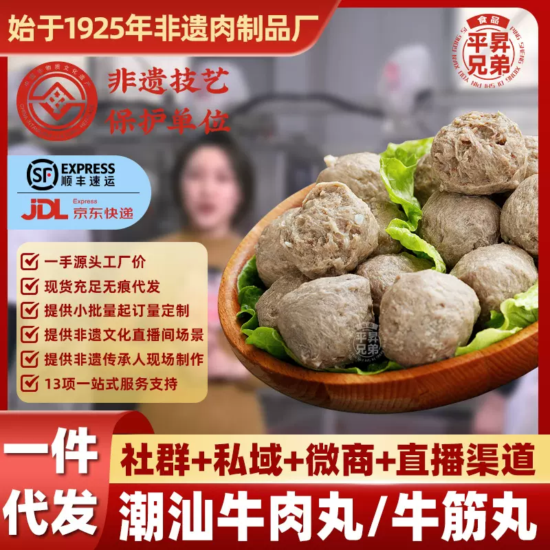 一件代发包邮正宗潮汕牛肉丸牛筋丸子火锅食材批發麻辣烫烧烤商用