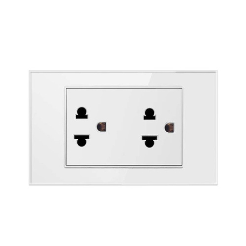 Switch and Socket Panel South American White Tempered Glass US Standard Six-Outlet 110V USB Thai Wall Outlet Model 118