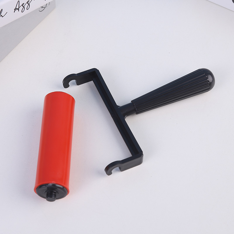 Grabado rodillo rojo 10cm grabado rodillo de goma plástico diamante pintura rodillo de tinta rodillo herramientas de arte