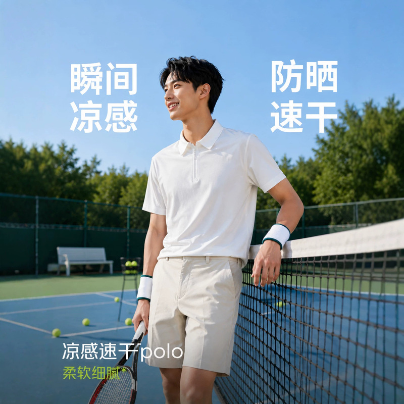 Desang Wrinkle-Resistant Quick-Dry Half-Zip Seamless Men's Polo Ice-Silk Quick-Dry Technology 7A Antibacterial Turn-Down Collar Short-Sleeve Casual Shirt Desang Wrinkle-Resistant Quick-Dry Half-Zip Seamless Men's Polo Ice-Silk Quick-Dry Technology 7A Antibacterial Turn-Down Collar Short-Sleeve Casual Shirt