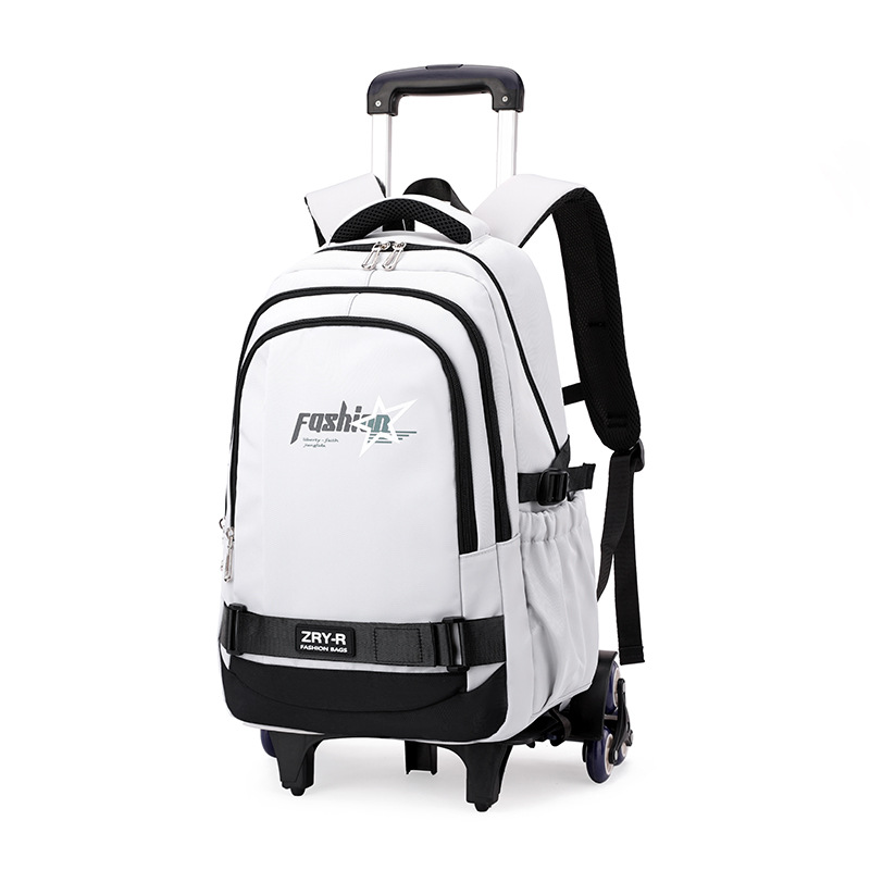 Mochila de pescado natural para niños de grado 3 - 6 estudiantes de secundaria con ruedas de gran capacidad para subir escaleras.