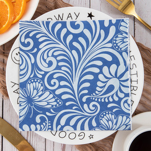 Cross-Border party printed napkin theme celebration holiday tableware Paper Towel fashion exquisite Assembly Square tissue wholesale