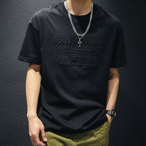 Source 3D Printing Short Sleeve T-Shirt for Men - Summer Loose Fit National Trend Ice Silk Thin Breathable Casual T-Shirt for Men