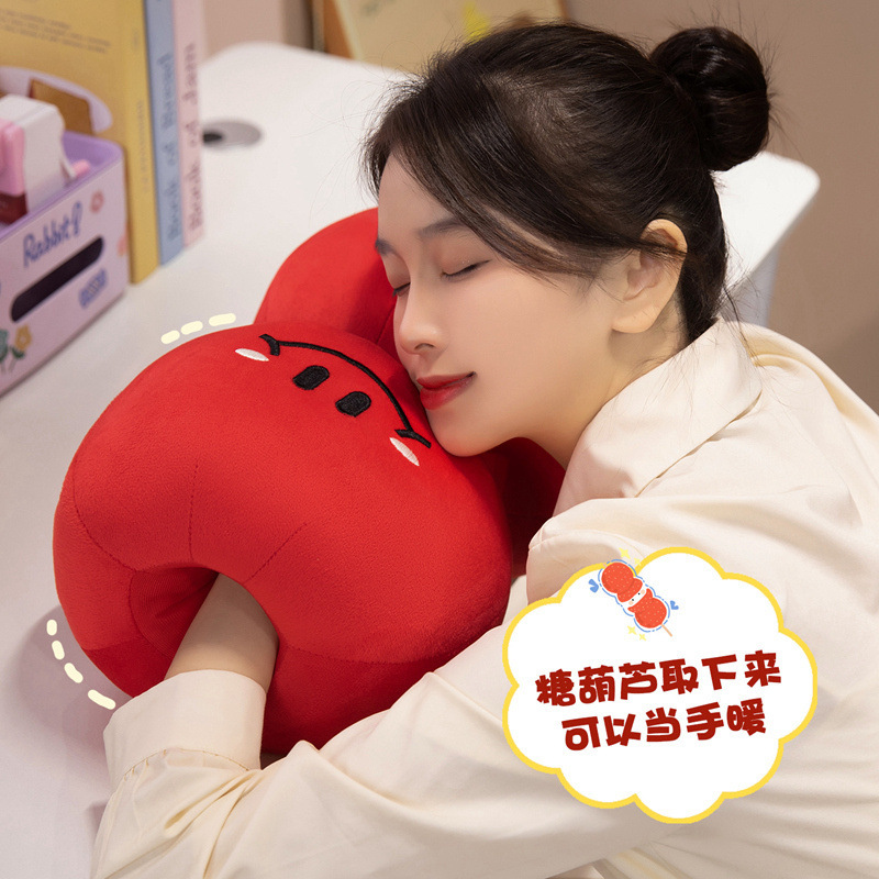 Caricatura creativa calabaza de manzana almohada de brazo larga cama dormir lateral almohada muñeca cojín de tela muñeca