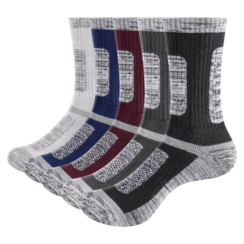 Yuedge Men's Combed Cotton Sports Socks Mid-Calf Breathable Basketball Hiking Outdoor Socks Wholesale