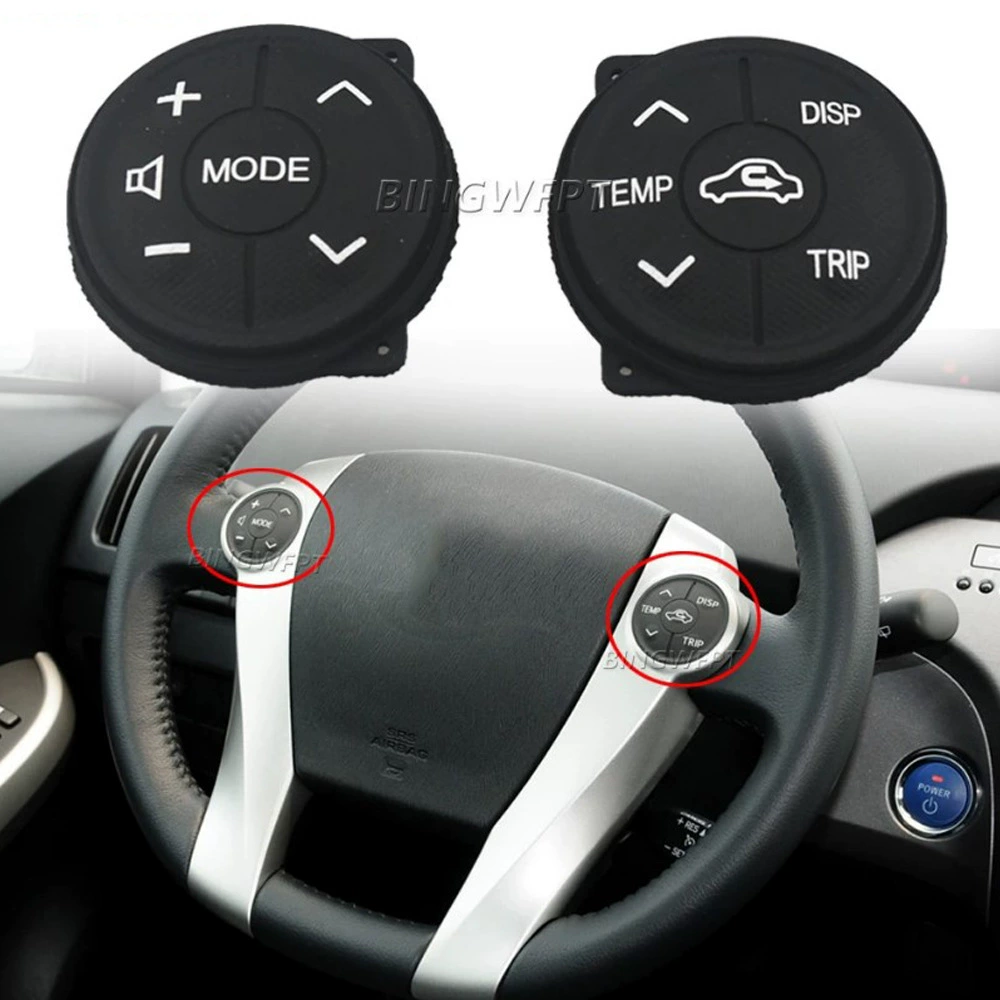 Рулевое колесо переключатель Панель управления резиновый для Toyota Prius C US 2012-2017 Aqua 2014