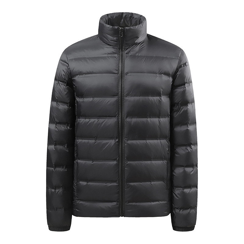 Men's Stand-Up Collar Lightweight down Jacket Winter New Jacket Liner Warm Casual Pure Color Simple Youth Jacket