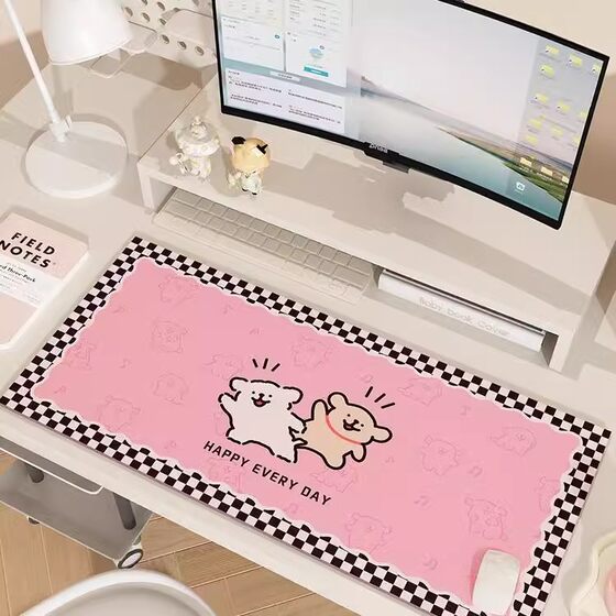 Cartoon Puppy Computer Desk Pad Mouse Pad Extra Large Special Desk Pad Girls Office Desk Cloth Keyboard Pad Wholesale