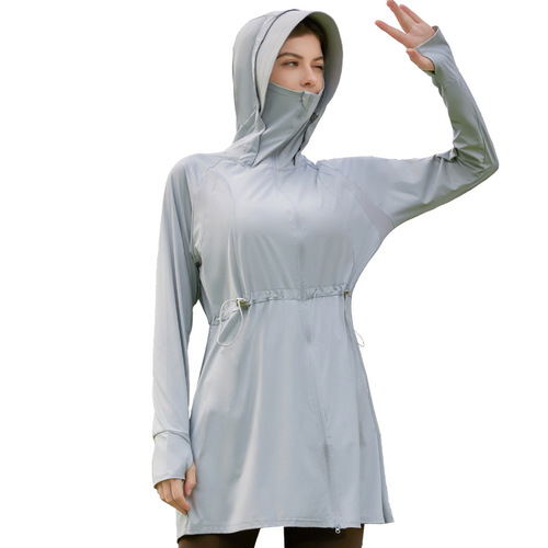 Female Summer 2024 New Arrival Thin UPF 50 Long-Sleeve Ice Silk Cool Sensation Sun Protective Cover against UV