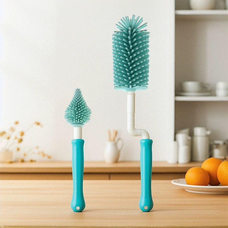 Новый набор силиконовых щеток для бутылочек Amazon с упаковкой, щетка для детской соски, щетка для соломинки, щетка для бутылочек, специальная щетка