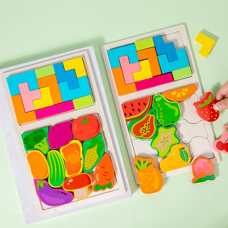 Tráfico de frutas puzzles marinos 3 - 6 juguetes para niños y niñas puzzle tridimensional pensamiento ensamblaje
