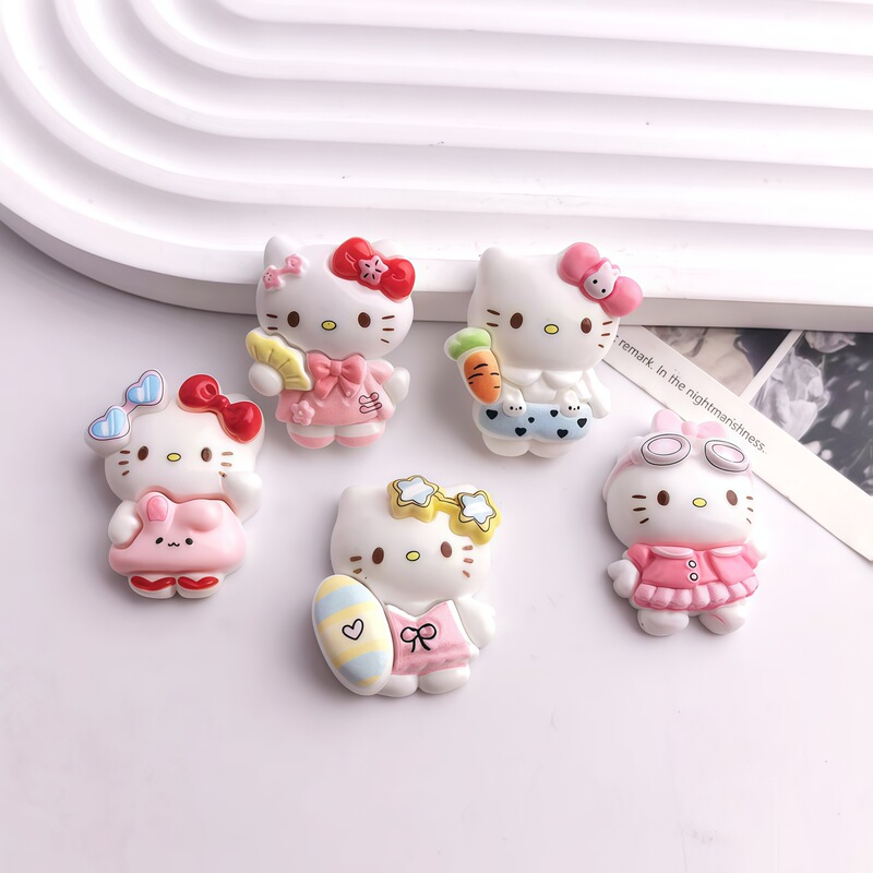 可爱卡通泳装kt猫咪 diy奶油胶自制手机壳鞋扣发夹树脂饰品配件|undefined