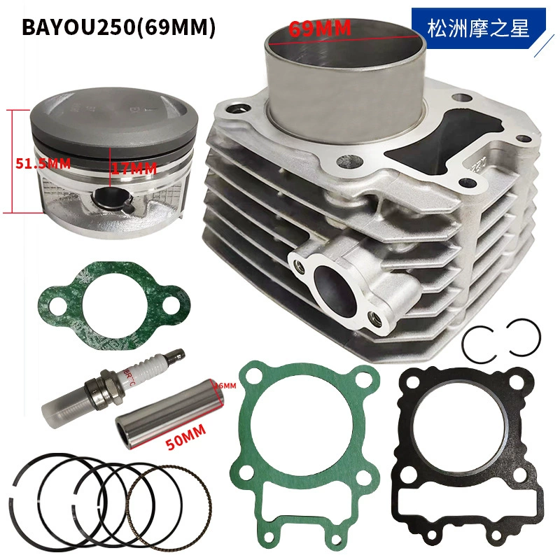 Bayou250 Motorcycle Engine Set Cylinder Accessories Applicable Bayou250 cylinder diameter 69mm 250cc piston