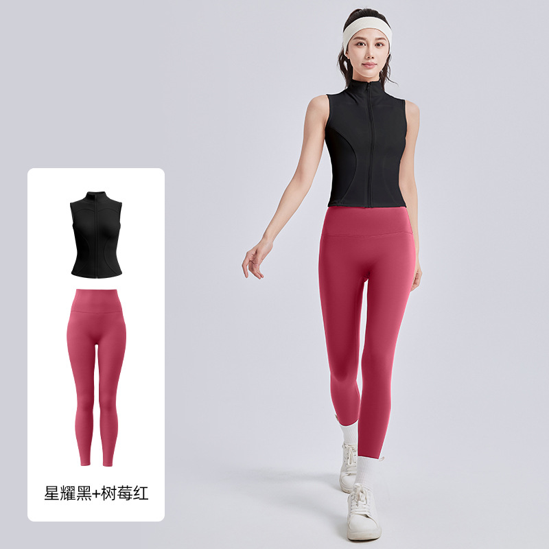 Juyi Tang nuevo cuello vertical sin mangas cuerpo ajustado, delgado transpirable, adelgazamiento, ejercicio, ejercicio, fitness, yoga