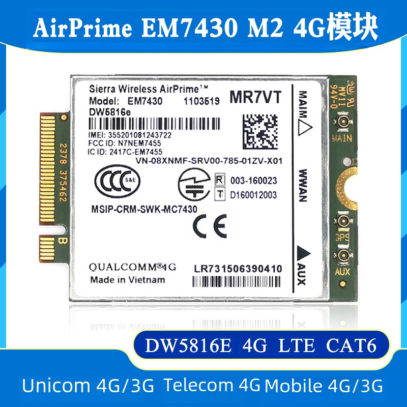Оригинальный модуль Airprime EM7430 DW5816E LTE Unicom Telecom 4G CAT6 NGFF