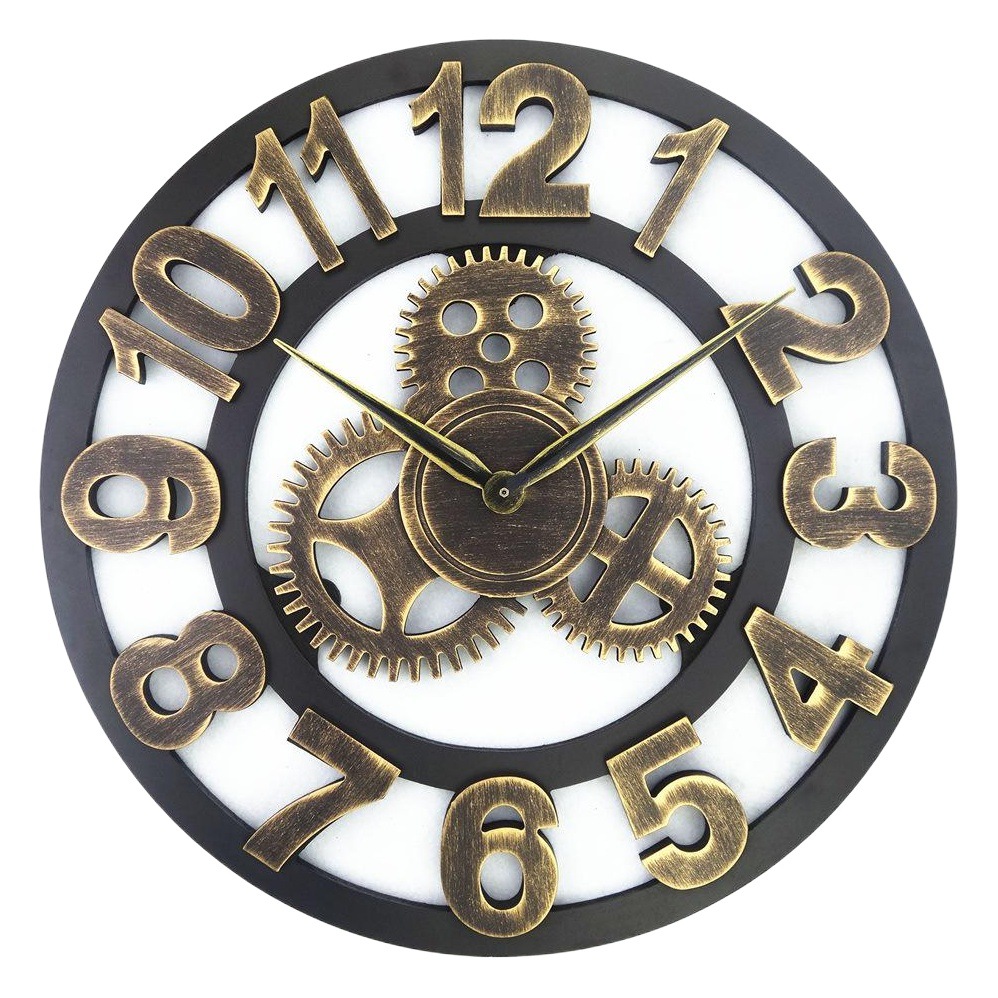 Reloj creativo retro de estilo americano silencioso LOFT arte Reloj de pared sala de estar decoración personalizada reloj de engranaje industrial