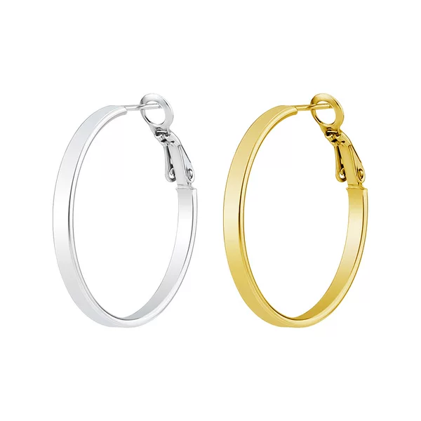 Cross-border simple fashion earrings titanium steel electroplating process female flat line shrimp male buckle earring source manufacturers spot wholesale