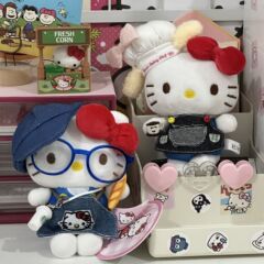 本物のドレスアップシェフハローキティバッグペンダントかわいい女の子ペンダントぬいぐるみ人形スクールバッグ装飾