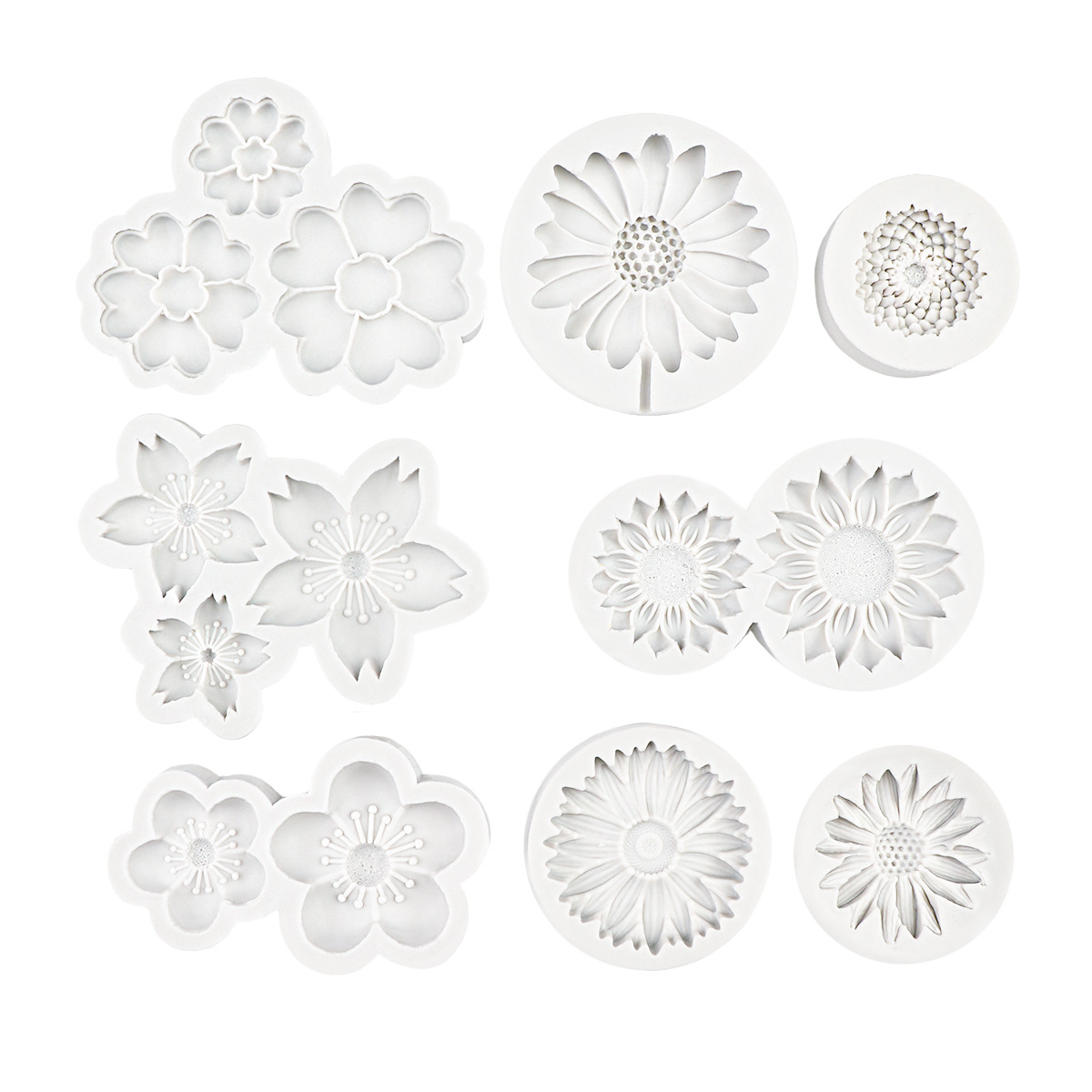 Molde de flor de durazno de margarita de girasol