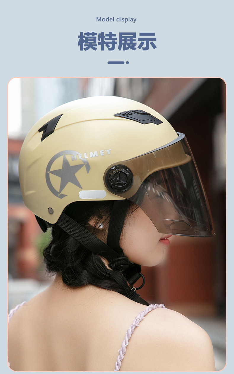 3C Certified Electric Vehicle Helmet, Motorcycle Safety Helmet, Cycling Half Helmet, Protective Commuter Helmet, Anti-Uv