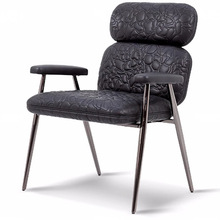 创意化妆凳书桌椅轻奢餐椅碳素钢脚休闲鹅卵石艺术感椅子