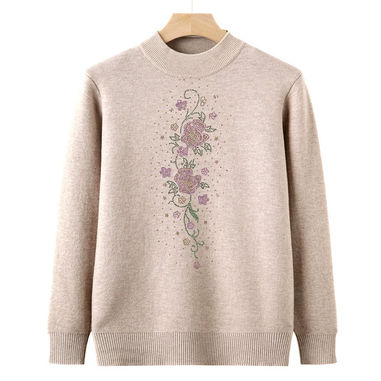 Новая мама одеваются осенью и зимой плюс бархатный свитер бабушка осенний топ