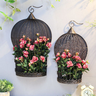 Retro cage Wall hanging Shelf metope wall Iron art Flower trellis Pendants Wall hangings a living room courtyard Corridor ornament