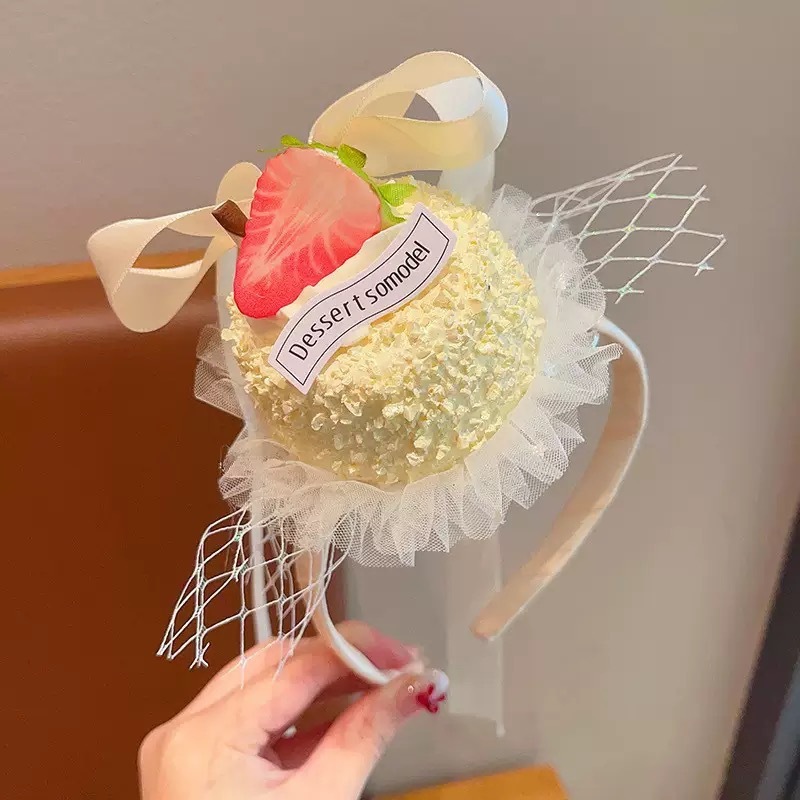 小女孩生日帽子皇冠发箍女童樱桃蛋糕头箍儿童公主风网红洋气头饰|undefined