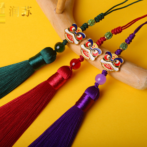 Runsu tassel new national trend 8cm lion awakening tassel tassel car hanging bookmark sachet Hanfu pendant jewelry accessories