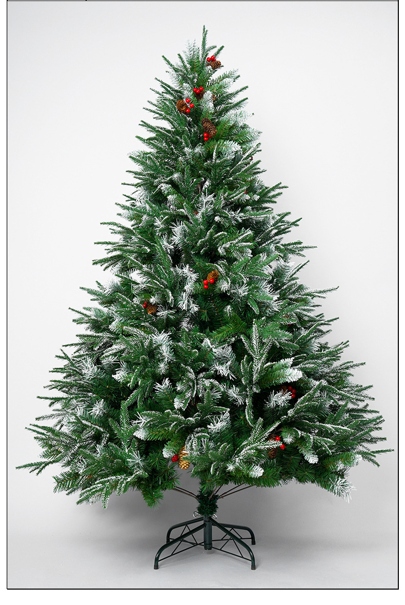 Albero di Natale transfrontaliero nuovo PE sottile neve verde simulazione decorazione natalizia palla di Natale albero appeso_voghion.com