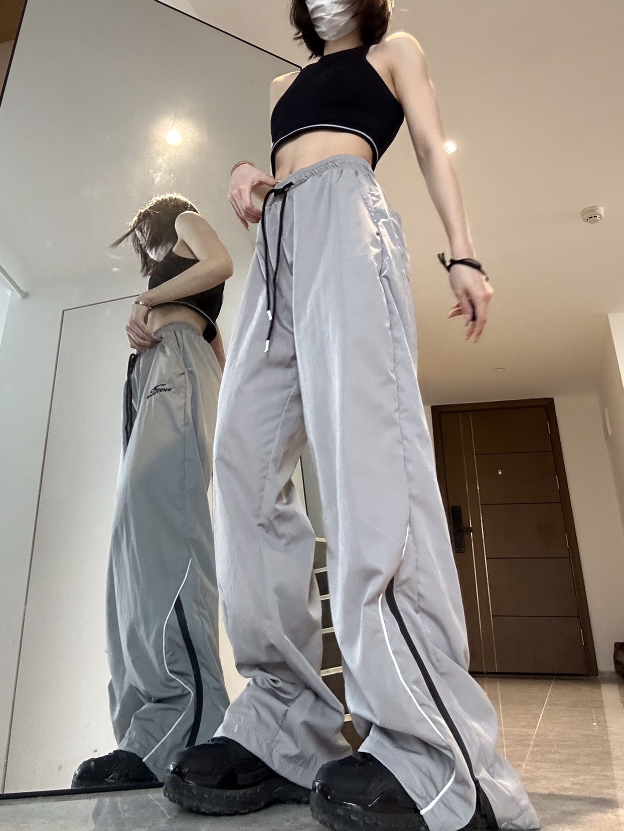 Title 2, Summer Mens and Womens Loose Striped Drawstri...