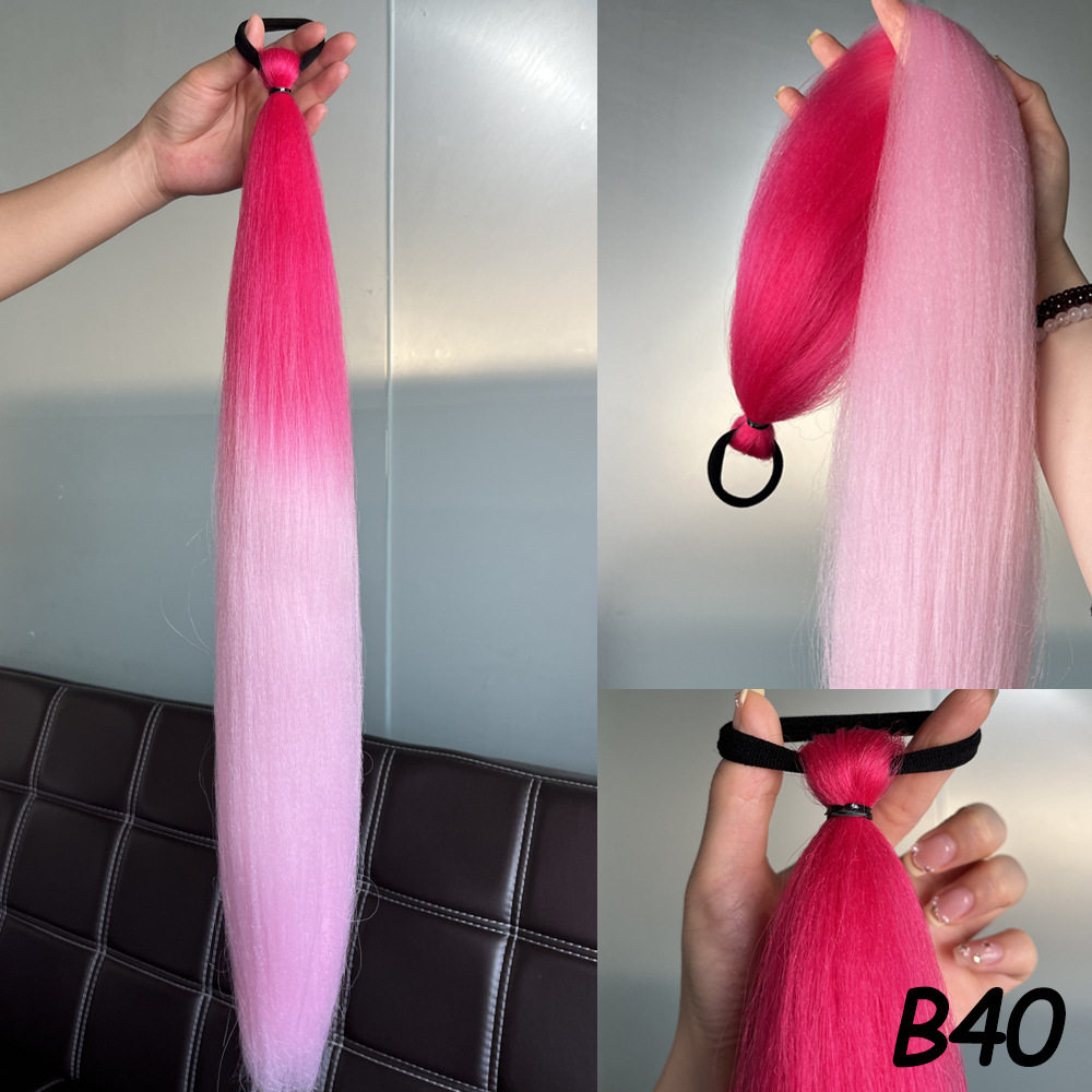 2 piezas de niños niñas pelucas elásticas pelucas de cola de caballo boxeo trenzas de cuerda elástica colorida trenzas de cola de caballo trenzas