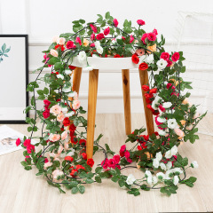 Dofu Artificial Small Rose Vine with Sixty-Nine Rose Buds, Air Conditioning Duct, Water Pipe, Restaurant Ceiling Flower Vine