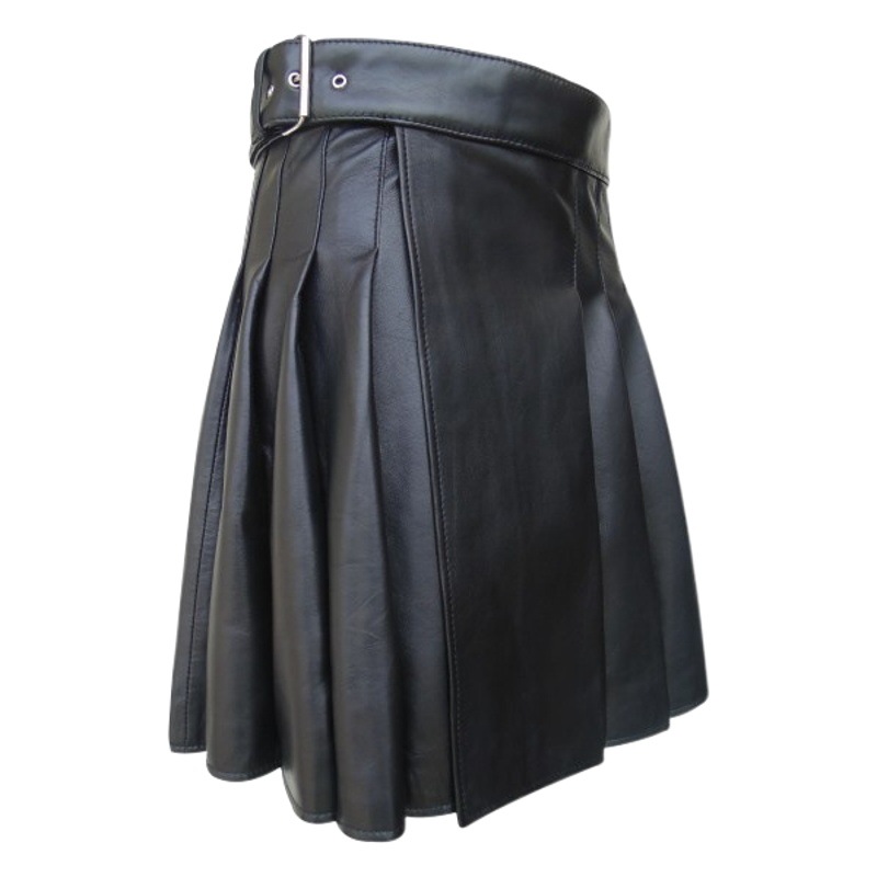 Men's AliExpress Hot-selling Scottish Holiday Skirt Men's Plaid Multicolor Leather Pleated Skirt
