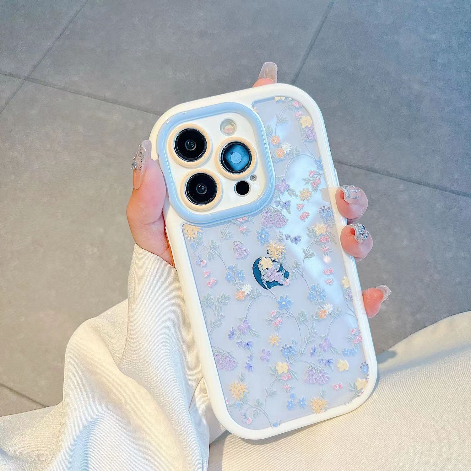 滿屏小碎花奶油殼蘋果14手機殼iPhone13女11/12promax情侶xr小眾x