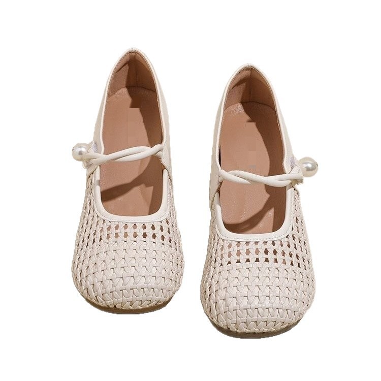 Aumento de altura interior zapatos de abertura superficial para mujeres 2026 nuevo estilo suave con falda ventilada sandalias de malla hueco zapatos mary-zhen