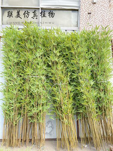 Simulated film bamboo leaves, waterproof feel single bamboo branches, simulated plants, indoor green plants, garden screens and landscaping