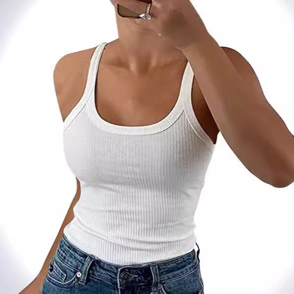 Women's Ribbed Knit Tank Top Sleeveless Basic Cami Summer Casual_voghion.com