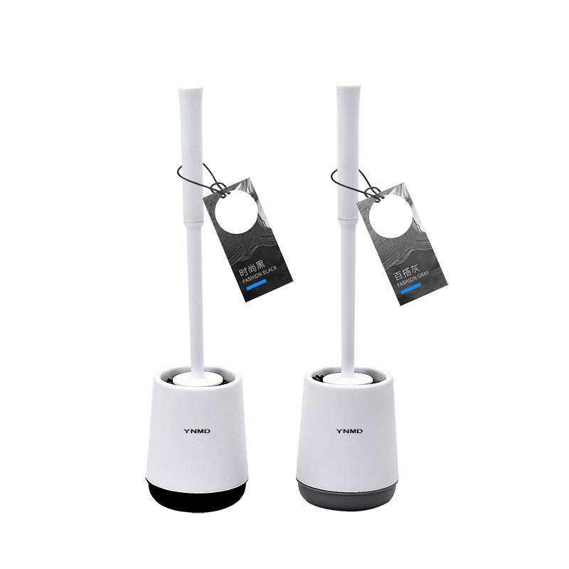 Venta al por mayor cepillo de inodoro sin ángulo muerto cepillo de inodoro doméstico montado en la pared de silicona cepillo de inodoro suministros de limpieza sanitaria