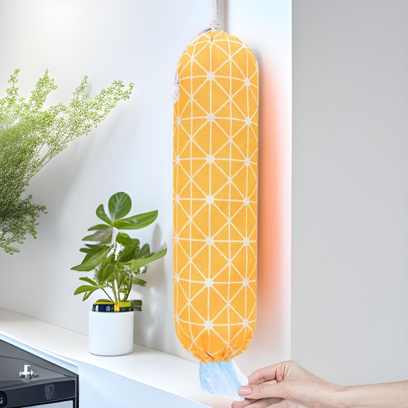 Large Kitchen Waste Bag Storage Bag, Wall-Mounted Easy-Extract Plastic Bag Storage Hanging Bag, Nordic Style