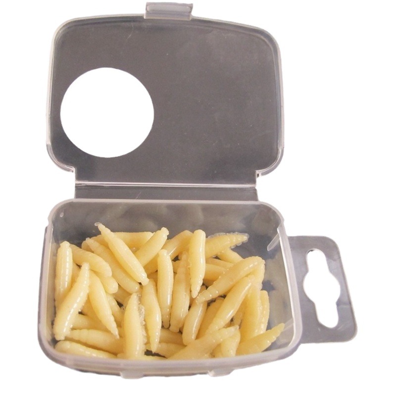 Transfronteriza Pisces gusano mosca pan gusano cebo falso suave gusano cebo suave luya luminosa imitación cebo artificial 50 piezas/bolsa