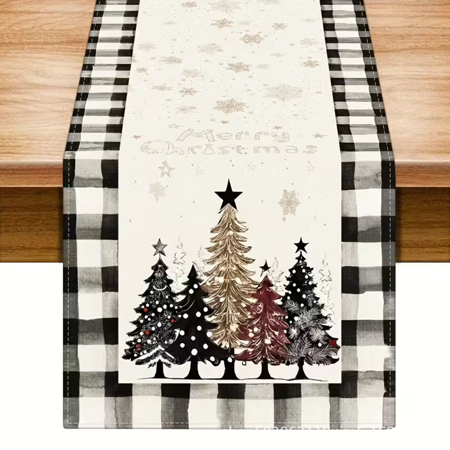 Amazon transfronterizo nueva bandera de la mesa de Navidad fábrica directa invierno muñeco de nieve Santa estampado almohadilla de mesa