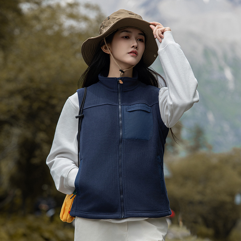 Ropa de terciopelo al aire libre de mujeres otoño y invierno chaleco de terciopelo de doble cara chaleco caliente para hombres chaleco delgado y delgado abrigo sin manga image 9