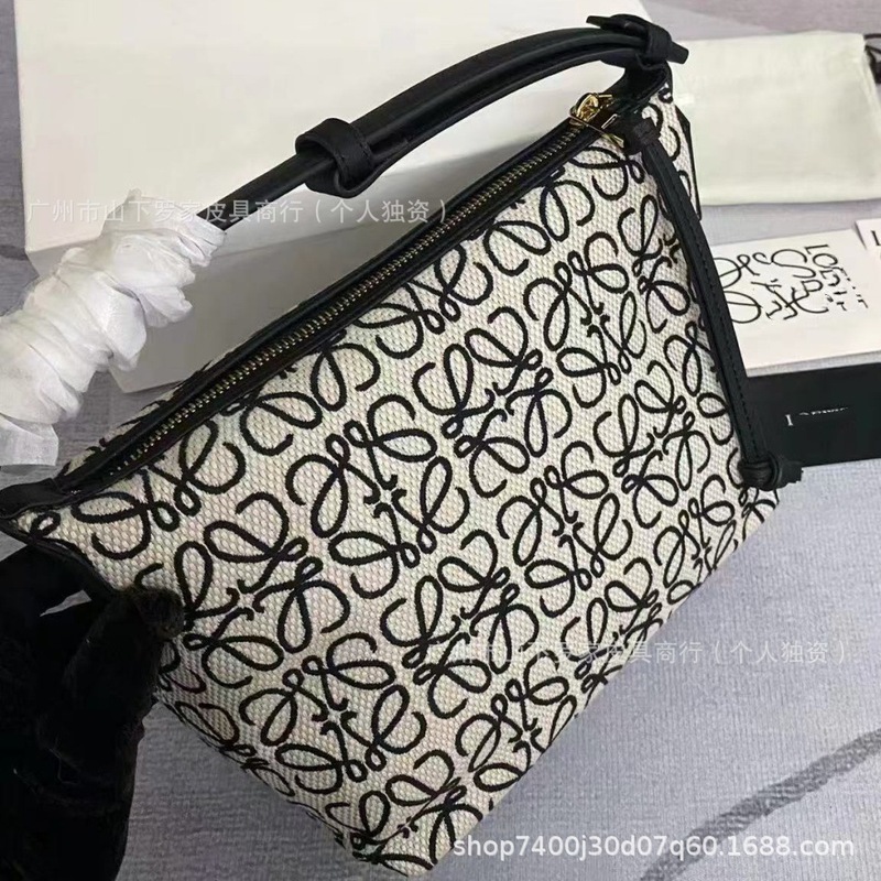 帆布罗家饭盒包2025新款cubi提花刺绣便当包单肩手提腋下包斜挎|undefined