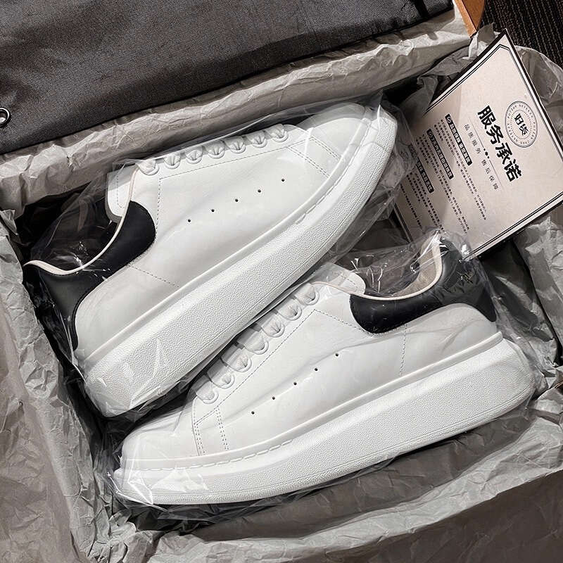 Putian Kelai Mcqueen White Sneakers, Genuine Mello Sneakers, 2026 New Model, Genuine Leather, Height-Increasing Thick-Soled Men's and Women's Shoes